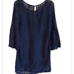 American Eagle BOHO Navy Blue Lace Cutout Over Tank Top Casual Top Size XS